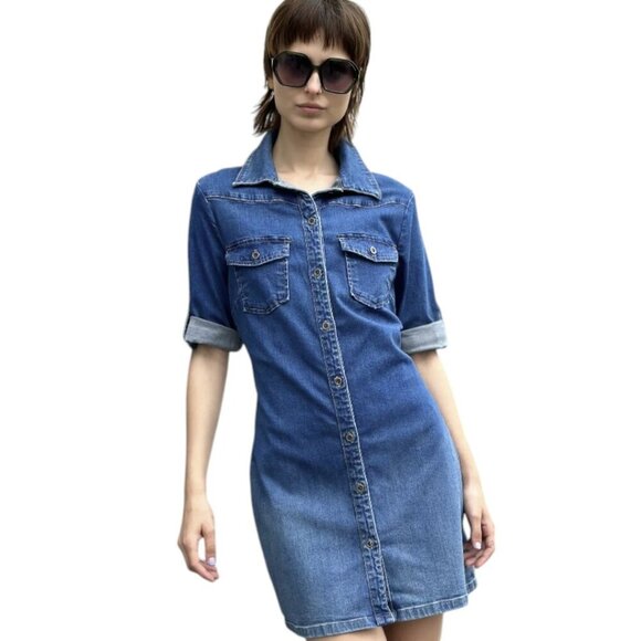 Wash Lab Denim Shirtdress - Gently Used - Super Cute - Size S - Picture 2 of 8